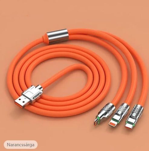 Câble de données de charge rapide en silicone 3 en 1 - 6A 12-24V 12OW