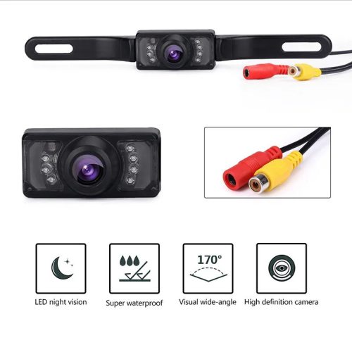 caméra de recul, angle de vision 120-170, inclinable à 90 degrés, 8 LED, Av-Lab4031Abs