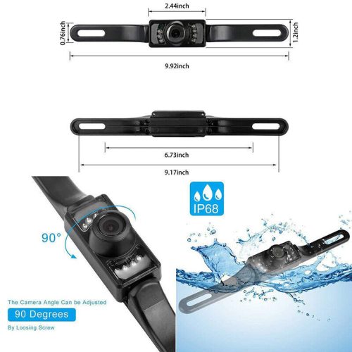 caméra de recul, angle de vision 120-170, inclinable à 90 degrés, 8 LED, Av-Lab4031Abs
