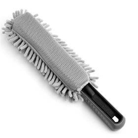   Autófelni/Műszerfaltisztító kefe, Mikroszálas, 34 cm, Szürke