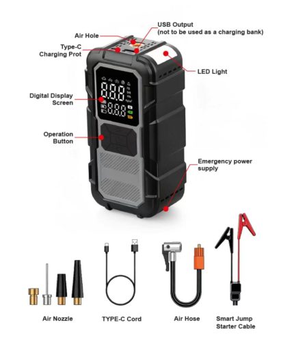 46007 Démarreur de voiture - Jumper/Démarreur 12V/1000A