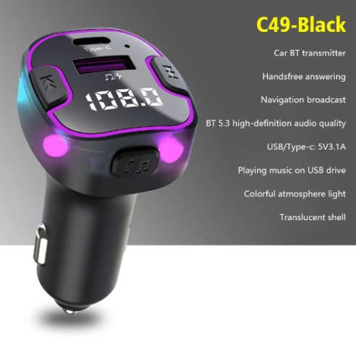 Haut-parleur Bluetooth C49 5.3+EDR RGB - FM/Émetteur - 12/24V