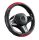 Couvre volant en cuir effet carbon noir/rouge Ø38cm