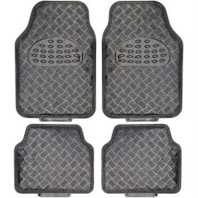   03017 Tapis de voiture universel en caoutchouc effet aluminium 4 pcs - Carbone