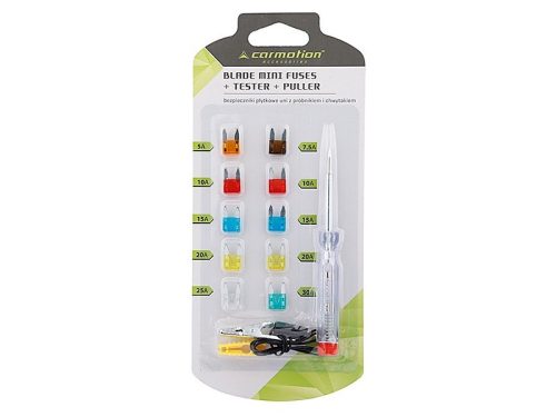 Fusibles à lame MINI, 10 pcs + voltmètre 6-24V + clip