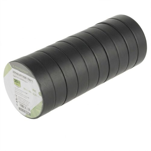 Rubans isolants PVC 0,13 mm x 15 mm x 5 m, noir, 10 pcs