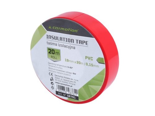 Ruban isolant PVC 0,15MM X 19MM X 20M, rouge, 1 pc.