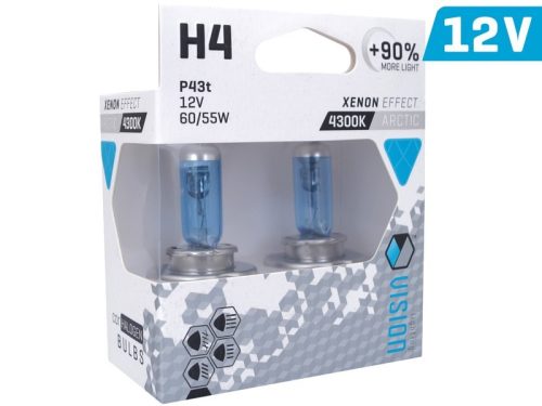 Ampoule VISION Artic H4 blanche - 12V/55W - 90%
