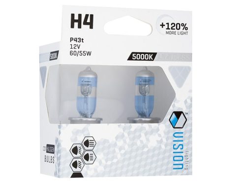 Ampoule VISION Artic H4 blanche - 12V/55W - 120%