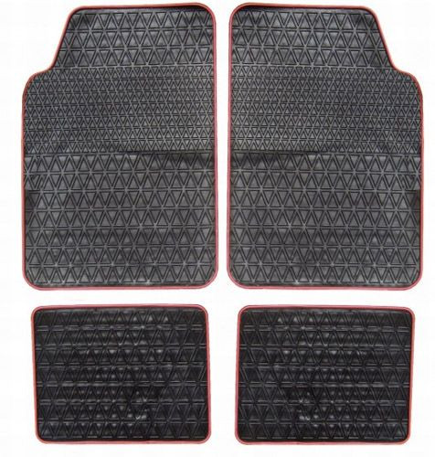 Jeu de tapis en caoutchouc avec bordure rouge /2718 