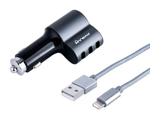 MYWAY SZIVARGYÚJTÓ + USB KÁBEL>  LIGHTING 12 / 24V CM63002