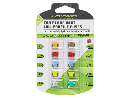 Fusibles à lame MINI LOW PROFILE avec indicateur LED, 10 pcs