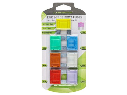 Fusibles plats avec indicateur LED MAXI, 7 pcs