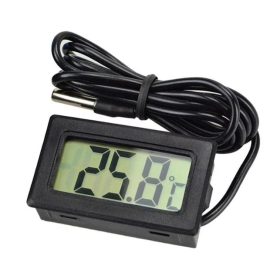   Thermomètre électronique avec écran LCD, sonde 1 m, 48 x 28 x 15 mm, Noir
