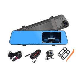   CA-B9DVR Rétroviseur 4,5" avec caméra DVR FullHD 1080P, caméra embarquée et caméra de recul, en hongrois 