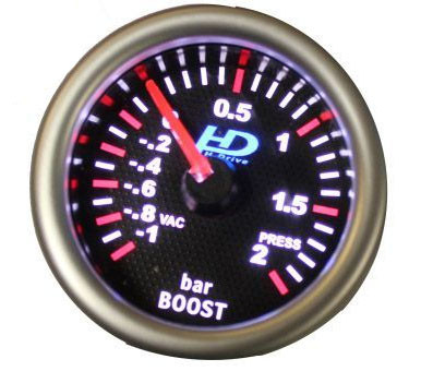 Manomètre turbo LED7707BK avec cadran noir
