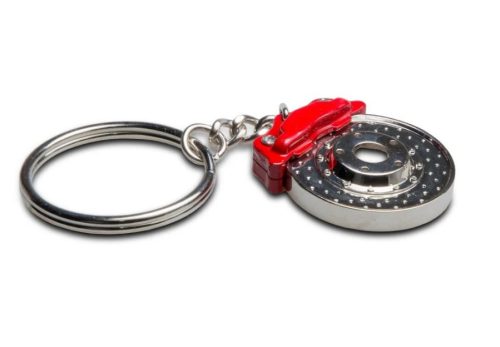 80001 W16362-6 Porte-clés en forme de disque de frein avec étrier de frein - rouge