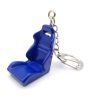 W16362-10BL Porte-clés pour siège sport en métal - bleu