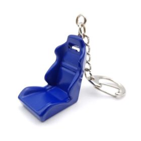 W16362-10BL Porte-clés pour siège sport en métal - bleu