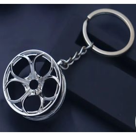 W16362-2SI Porte-clés à jante en métal - argent