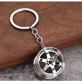 W16362-2SI2 Porte-clés à jante en métal - argent