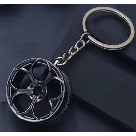 W16362-2BK Porte-clés à jante en métal - noir
