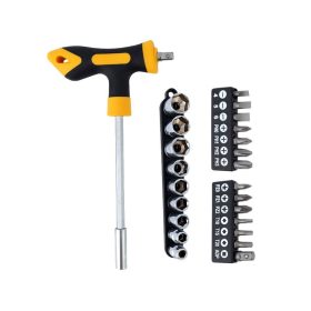 T24 csavarhúzó, adapter, 13 bit és 9 dugókulcs 