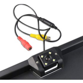   Caméra de recul avec 8 LED + 2 capteurs de recul intégrés au cadre de plaque d'immatriculation 