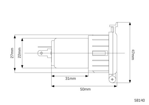 Prise encastrable EURO 12V avec couvercle