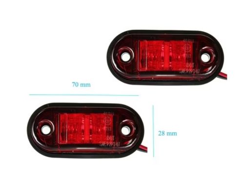 Indicateur de position indicateur de largeur à 2 LED - Signal E - rouge - 12-24V