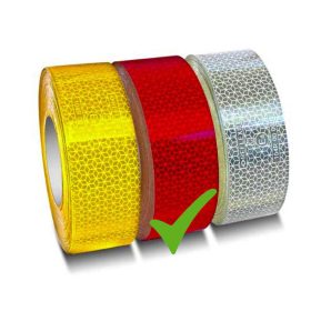   36091 Bande réfléchissante - marquée "E" - rouge - 45m*5cm 
