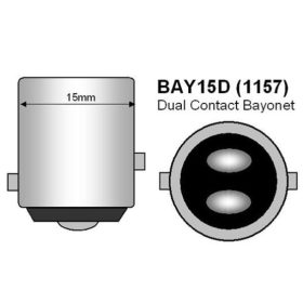 BAY15D Piros COB LED projektorlencsés 1157-21/5W