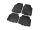 Tapis de voiture universel en caoutchouc effet aluminium 4 pcs - Noir