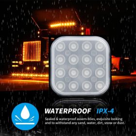 Stroboscope carré 16 LED - E-signal - 12-24V IPX4 Etanche